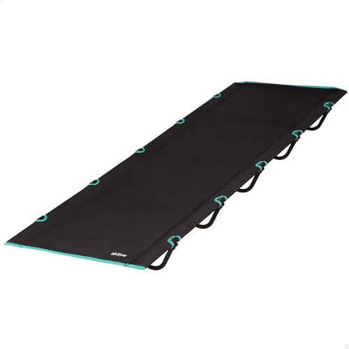 AKTIVE Cama plegable camping negra, 193x67x14,5...