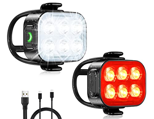 Glangeh Luz Bicicleta Recargable USB, Luces...