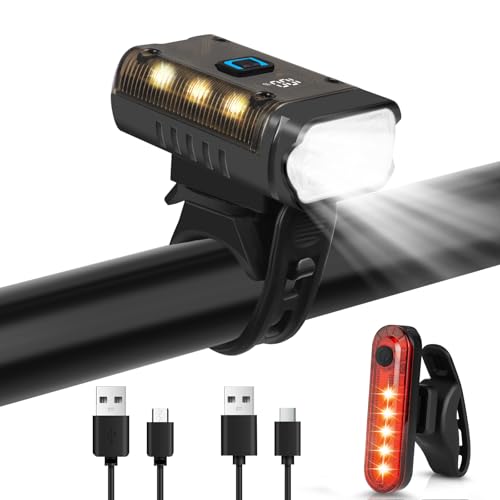 Ainiv Luces Bicicleta Delantera y Trasera, 5 Modos...