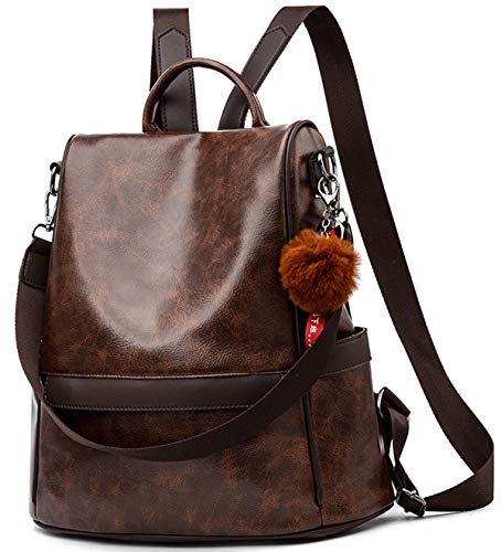 ECOTISH Anti-robo Mujer Mochila de Cuero de pu...