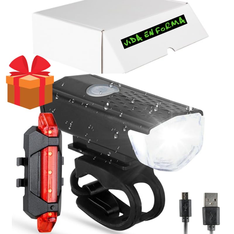 Juego de Luces para Bicicleta LED Delanteras y...